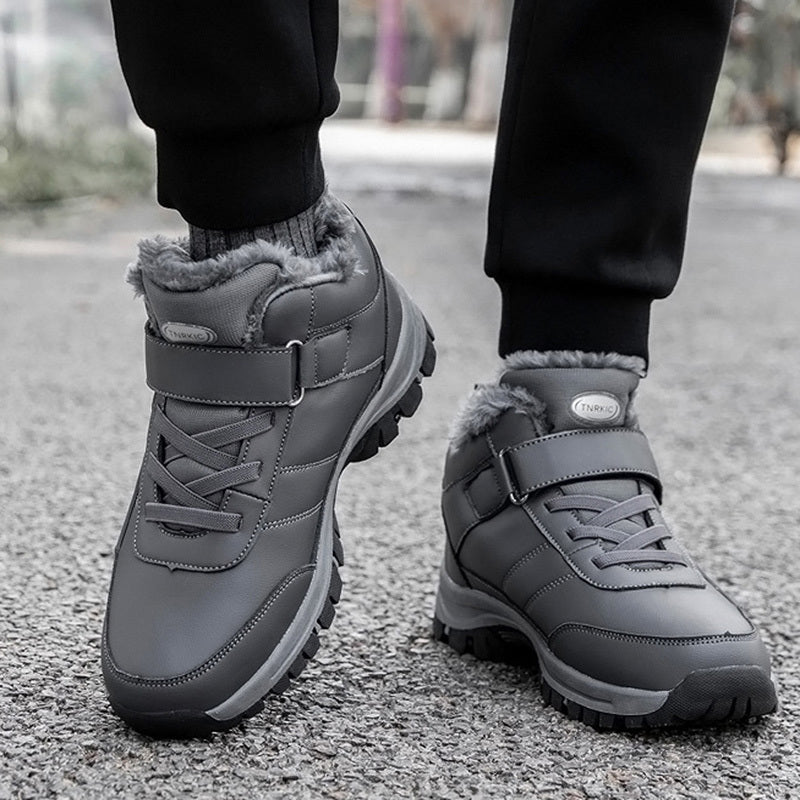Winter Boots Women Men Warm Plush Velcro Snow