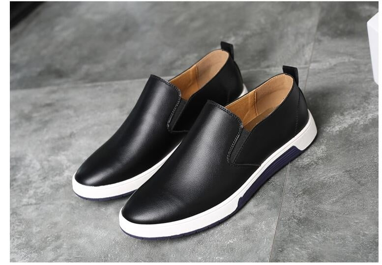 Winter Men Leather Boots Loafers Fashion Warm Cotton