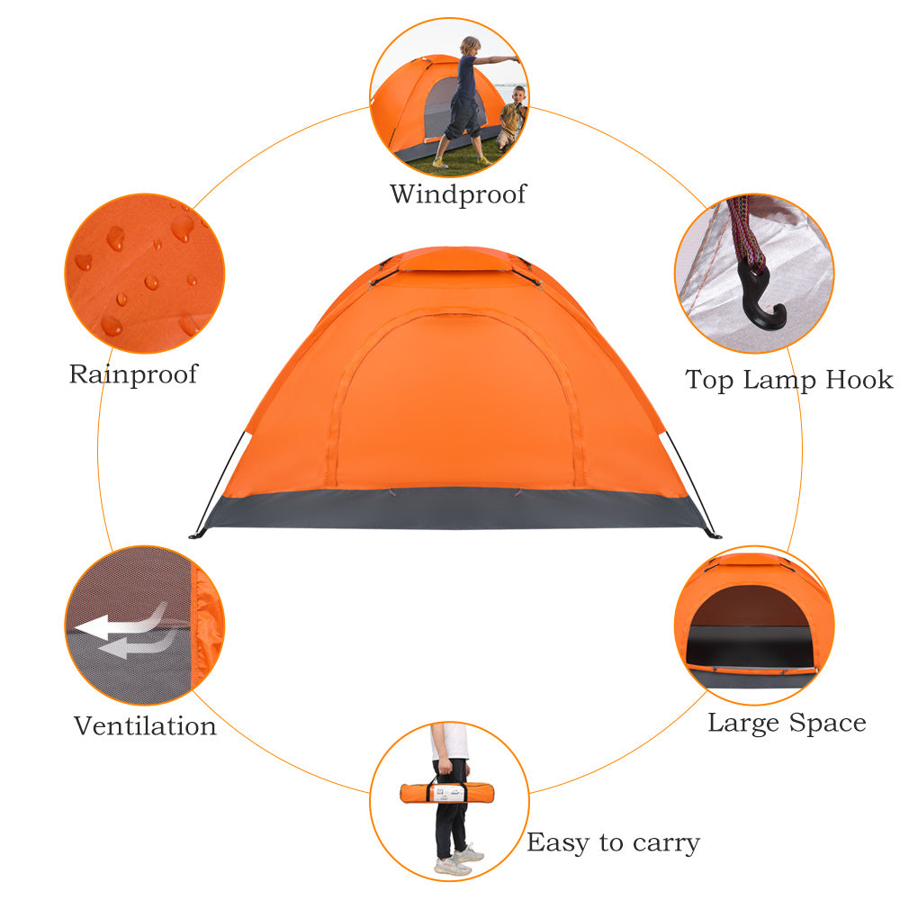Single-person Single-layer Orange Tent