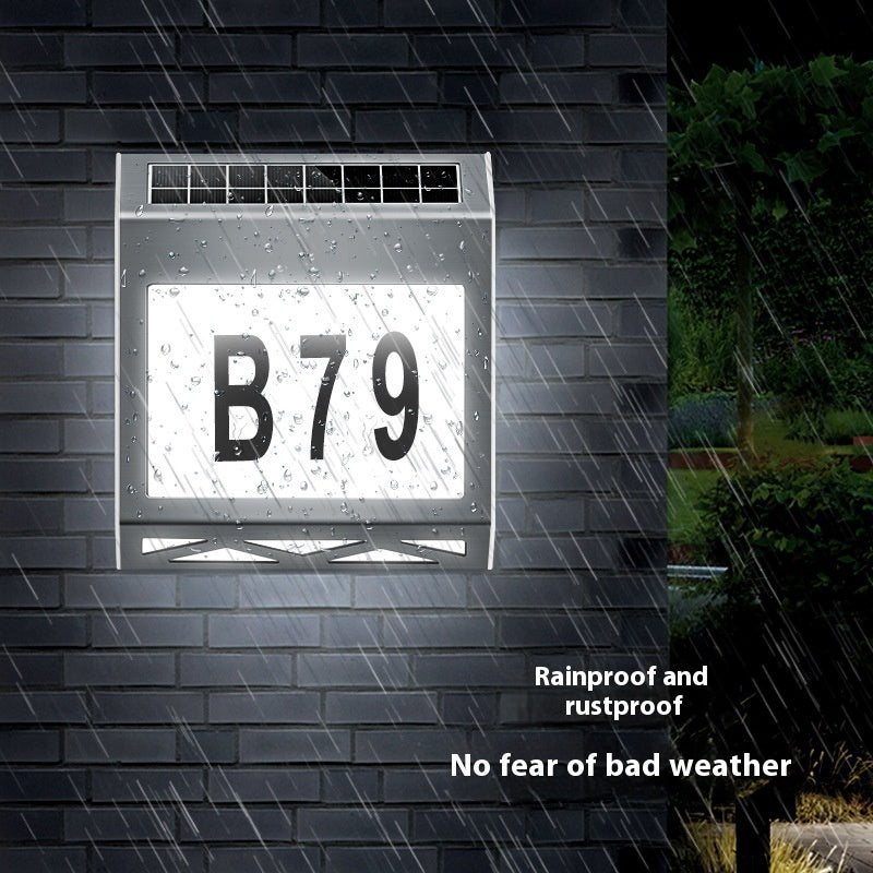 Solar Light Doorplate Outdoor Digital Light