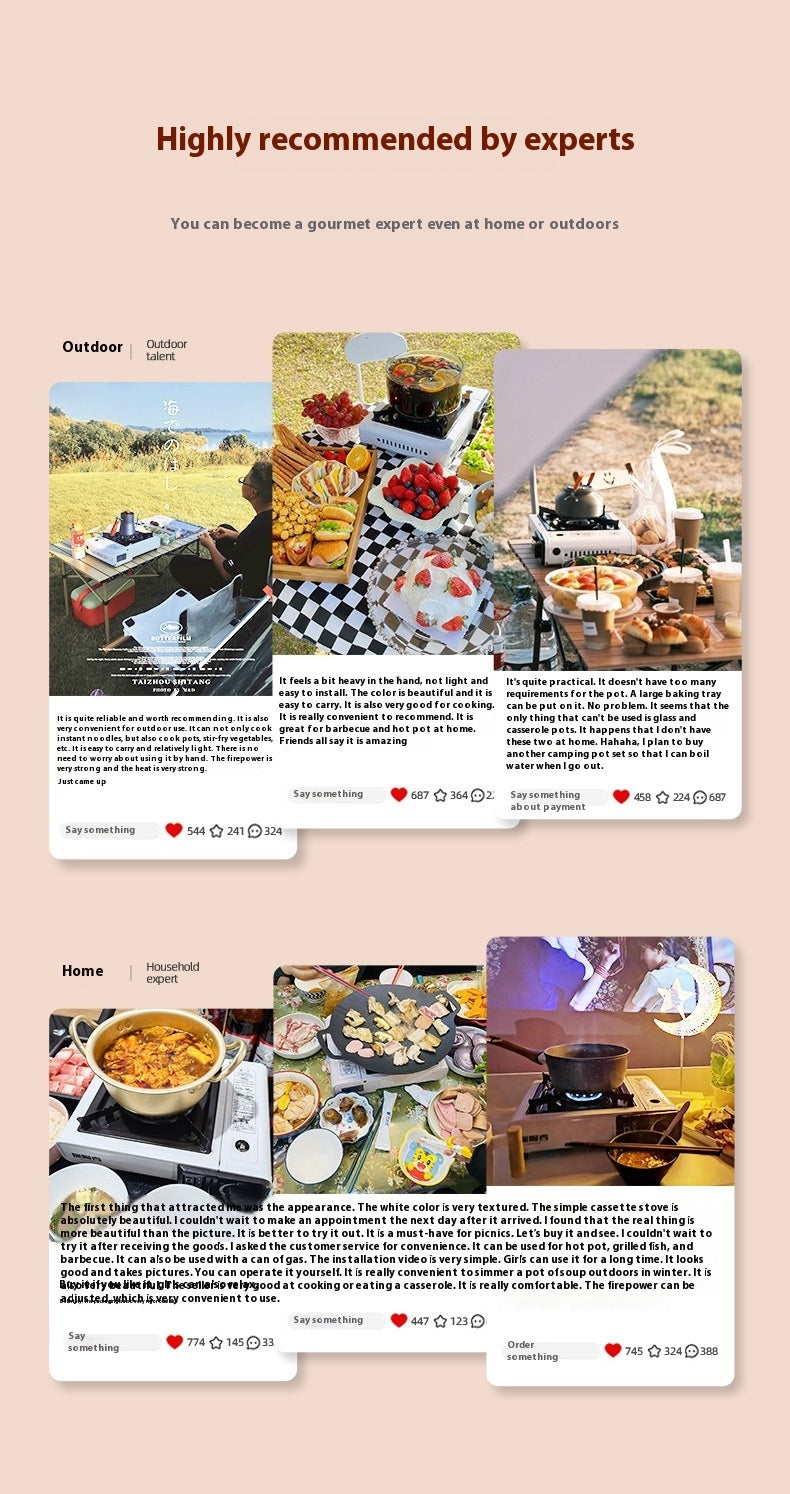 Outdoor Cookware With Card Furnace