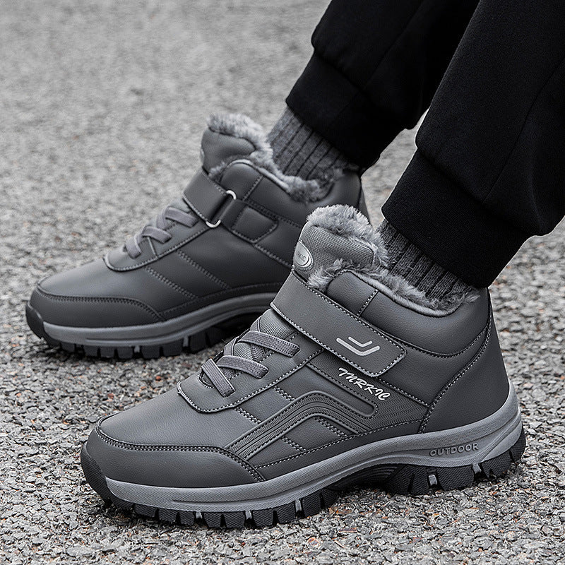 Winter Boots Women Men Warm Plush Velcro Snow
