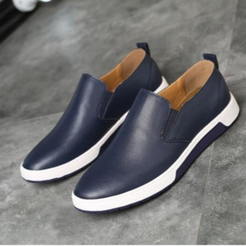Winter Men Leather Boots Loafers Fashion Warm Cotton